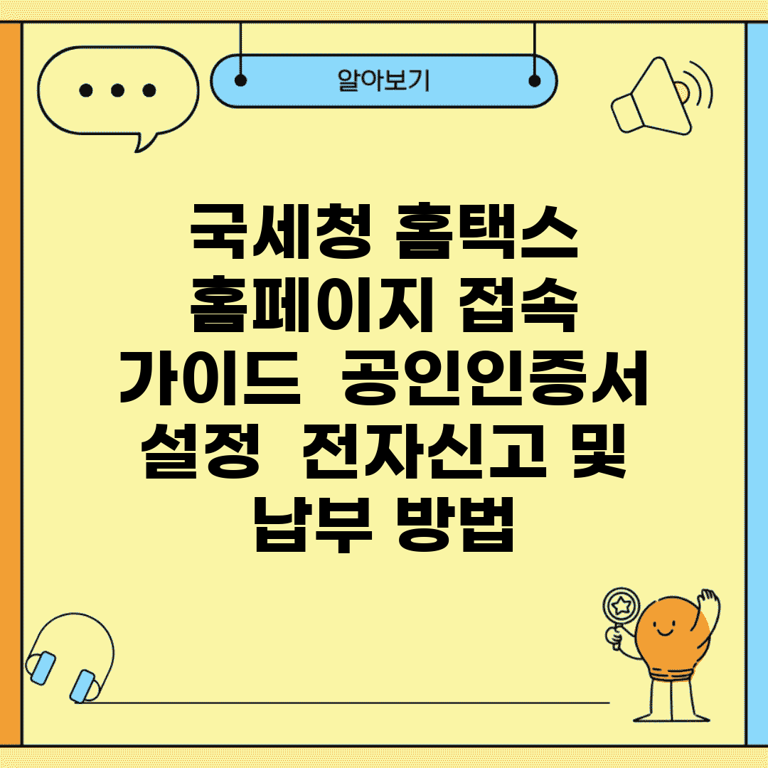 국세청 홈택스 홈페이지 접속 가이드 | 공인인증서 설정 | 전자신고 및 납부 방법