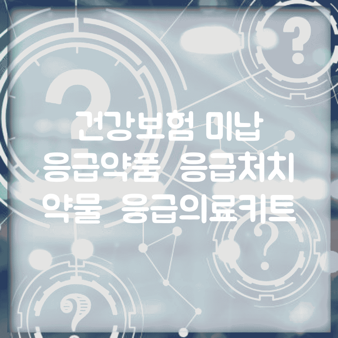 건강보험 미납 응급약품 | 응급처치 약물 | 응급의료키트