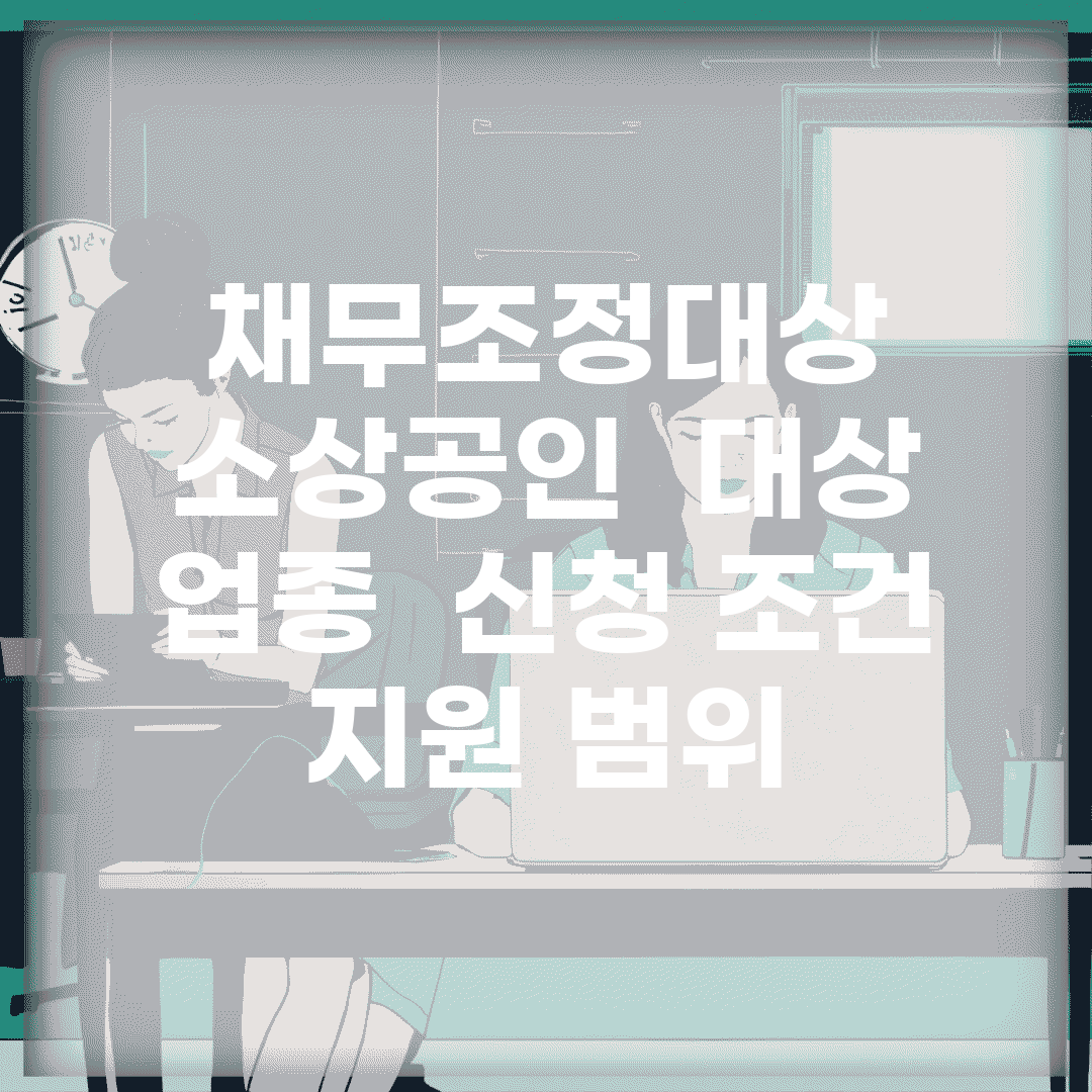 채무조정대상 소상공인 | 대상 업종 | 신청 조건 | 지원 범위