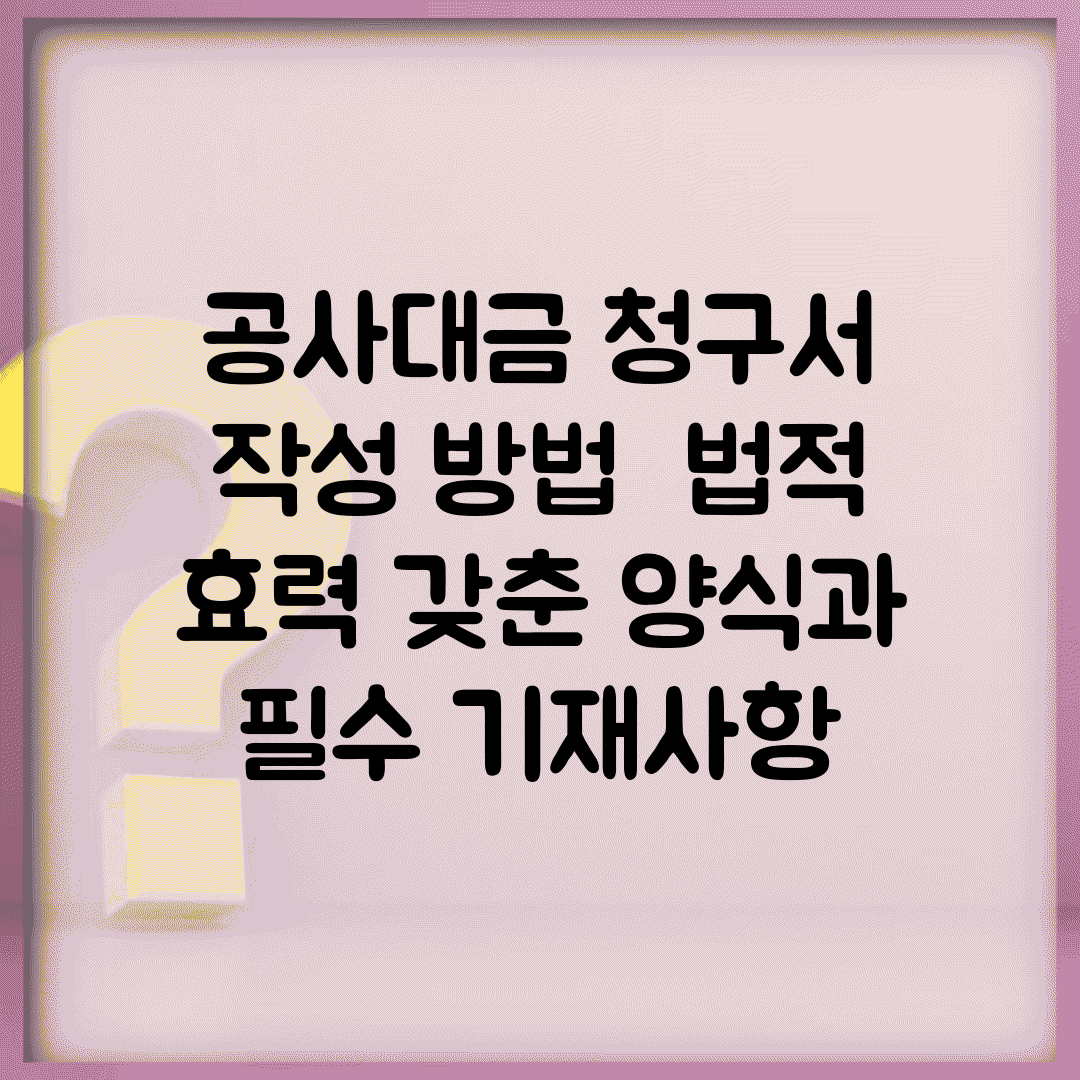 공사대금 청구서 작성 방법 | 법적 효력 갖춘 양식과 필수 기재사항