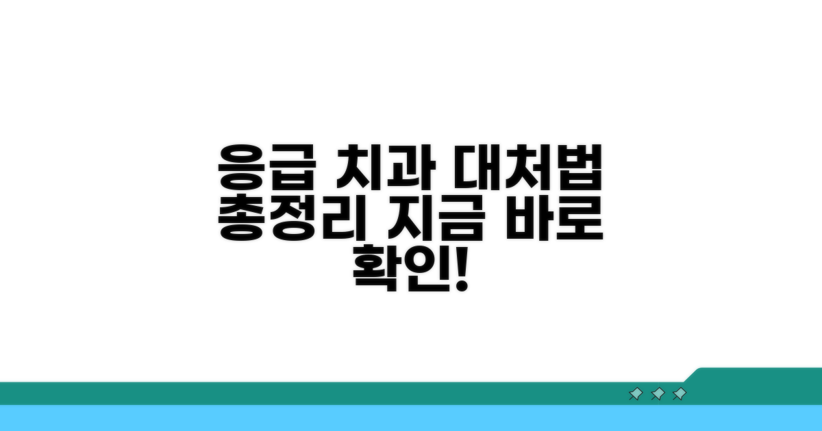 응급 상황 대처 치과 진료