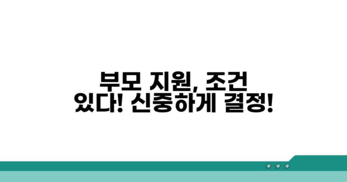 신중해야 할 부모의 지원 조건