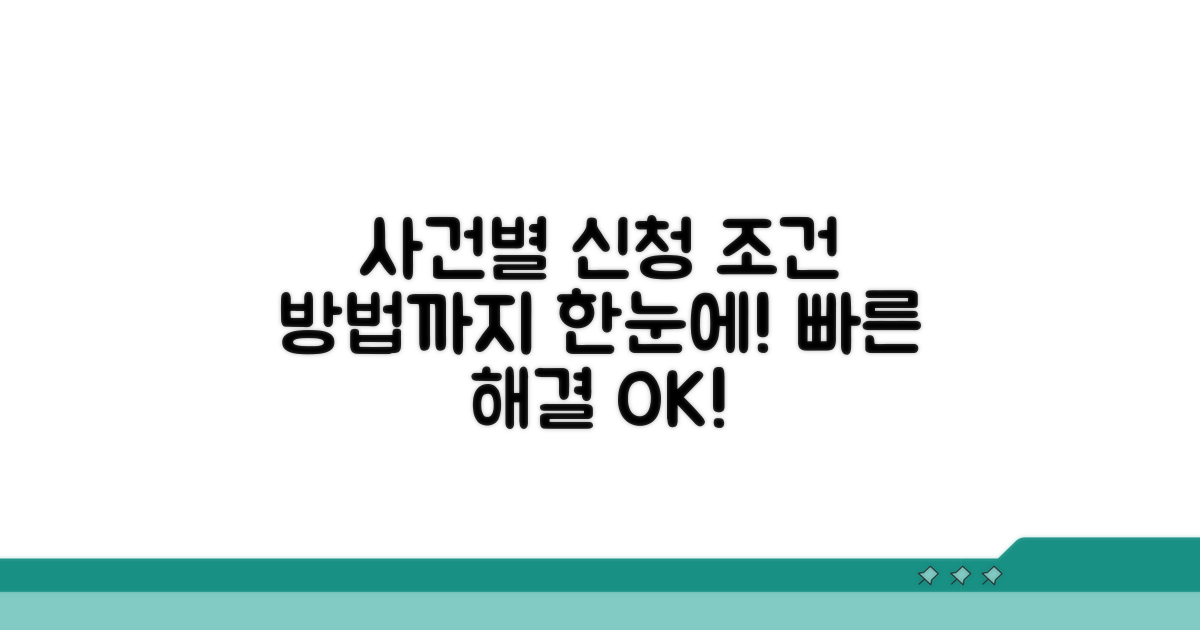 사건 유형별 신청 조건 및 방법