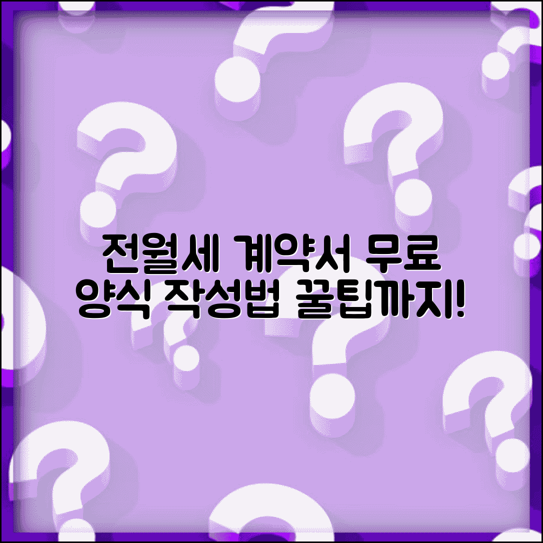 전월세 계약서 양식 무료 다운로드와 작성 가이드