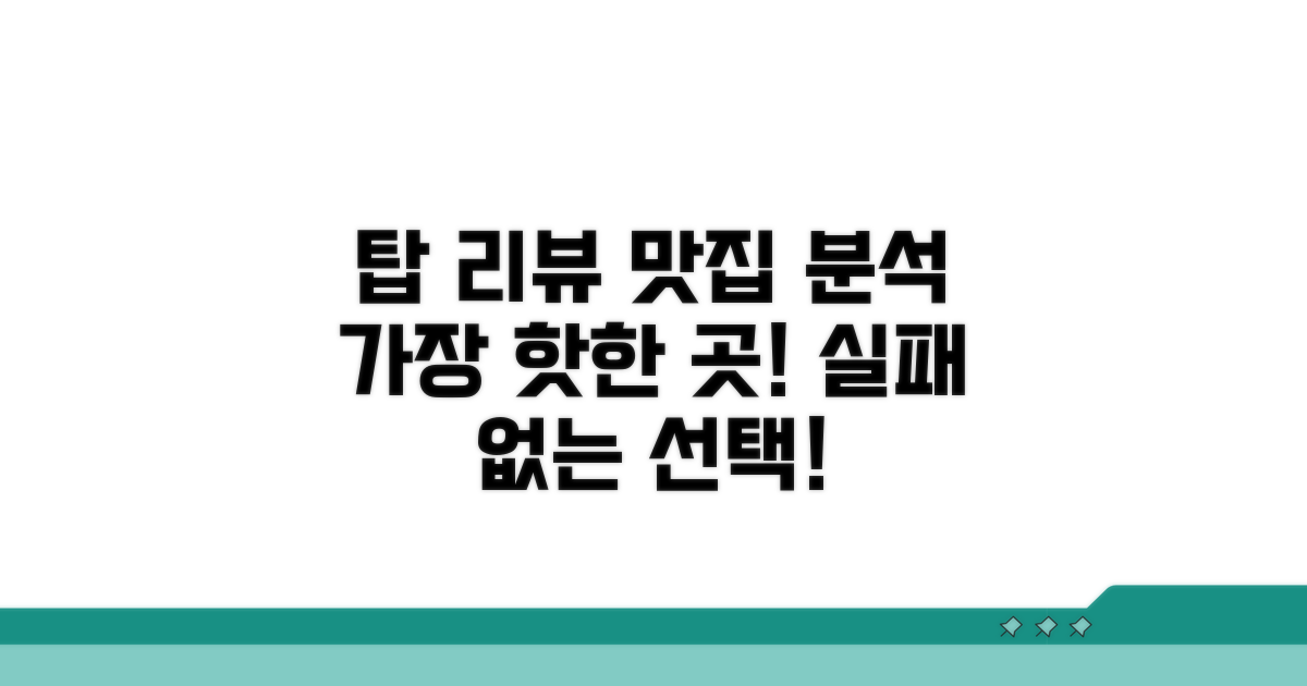 최고 평점 리뷰 맛집 분석