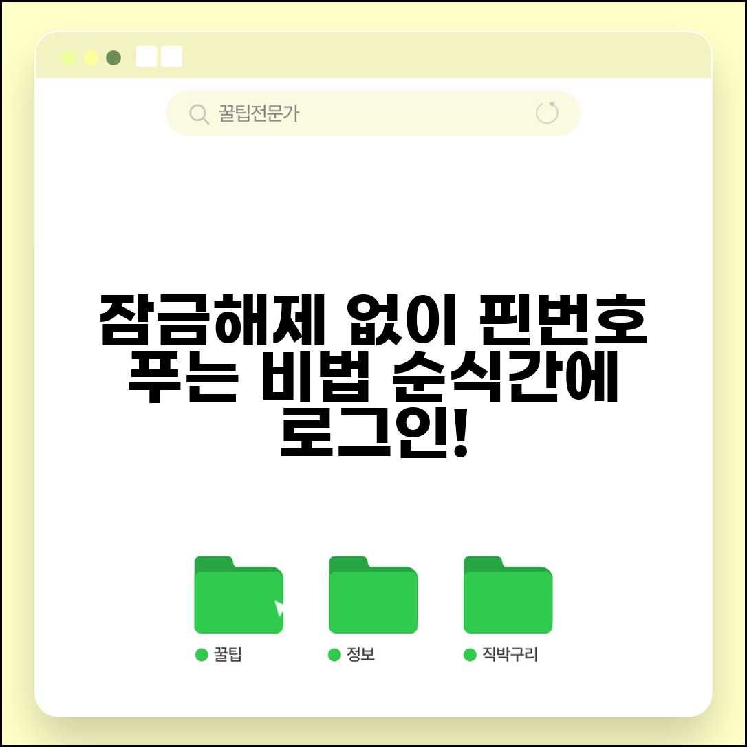 핀번호 푸는법 잠금해제 없이 로그인하는 방법
