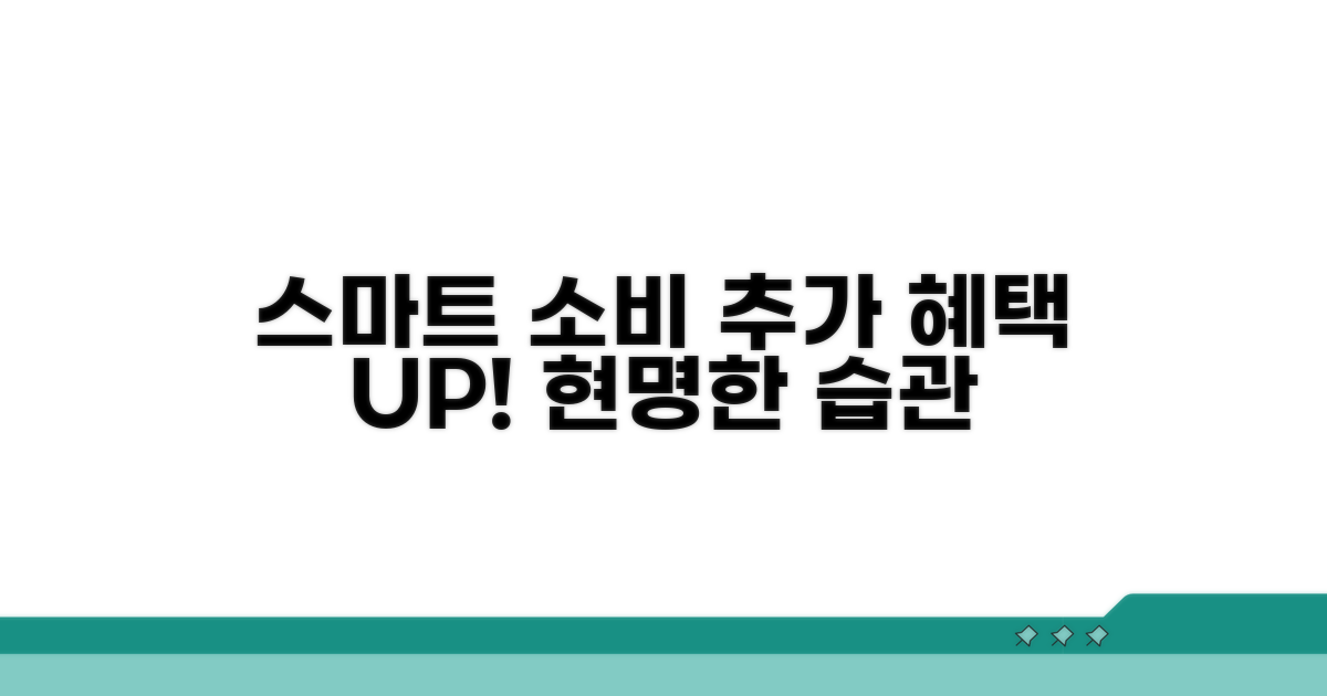 추가 혜택 활용, 스마트한 소비 습관