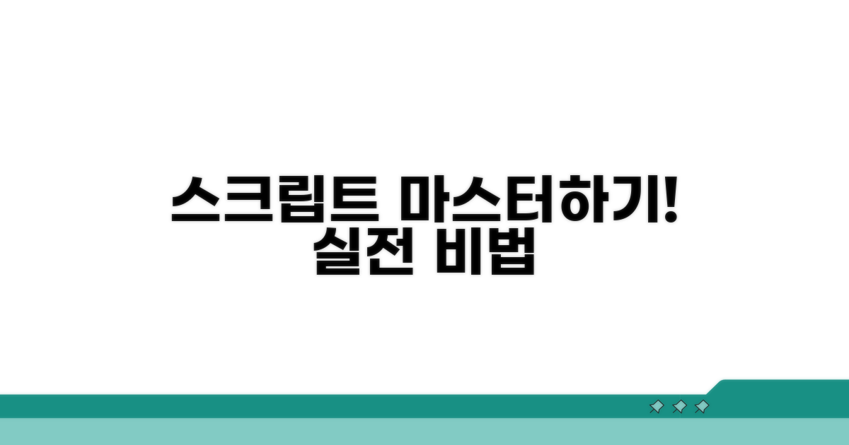 실전 스크립트 작성법 및 연습 방법