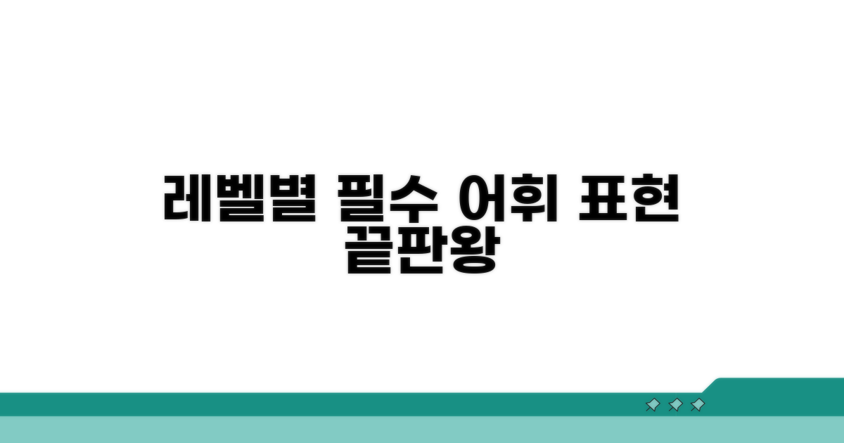 레벨별 필요한 어휘 및 표현 정리
