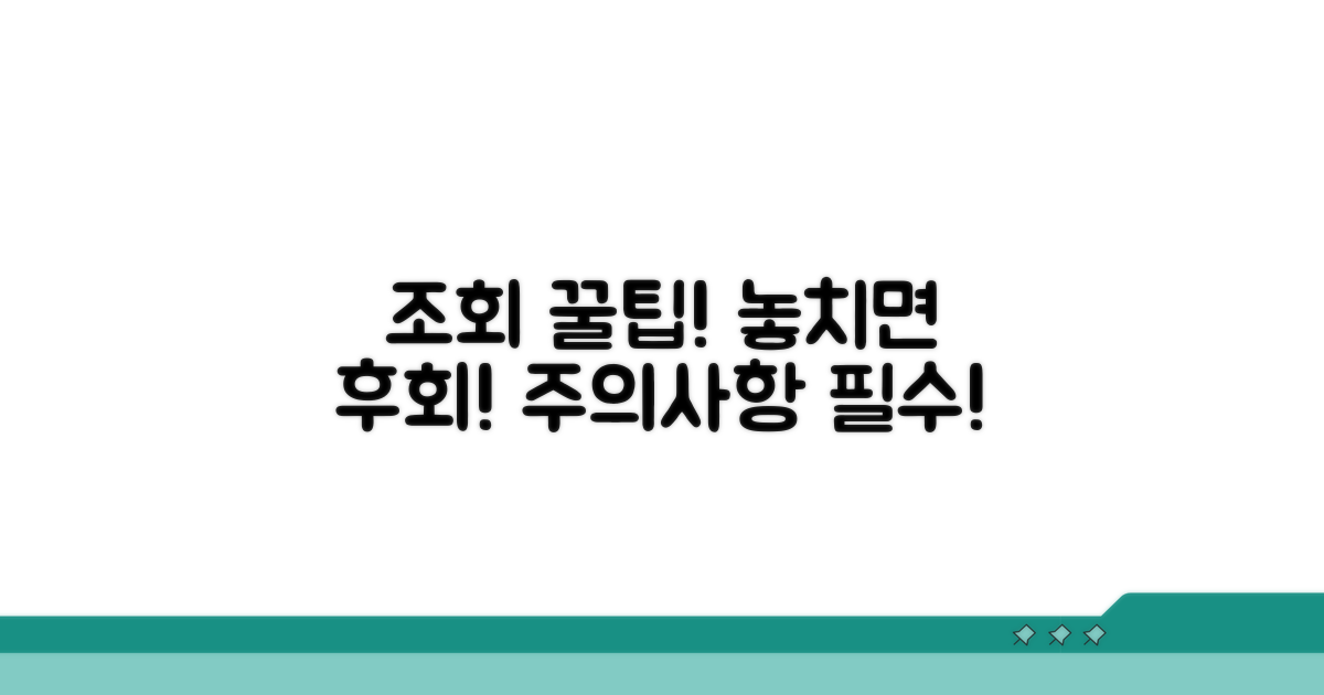 조회 시 주의사항과 팁