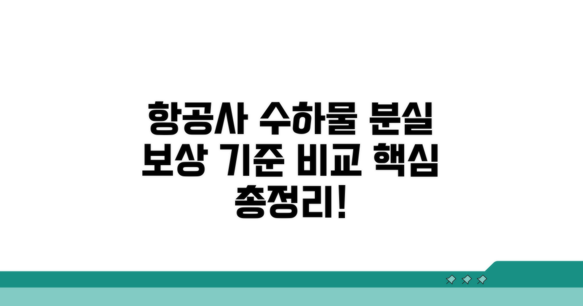 항공사별 수하물 분실 보상 기준 비교