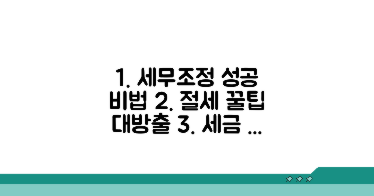 성공적인 세무조정을 위한 팁