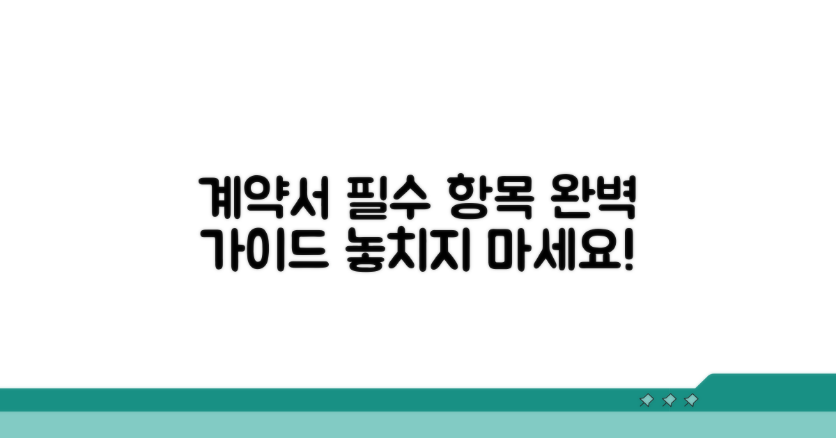 계약서 필수 항목 작성법 안내