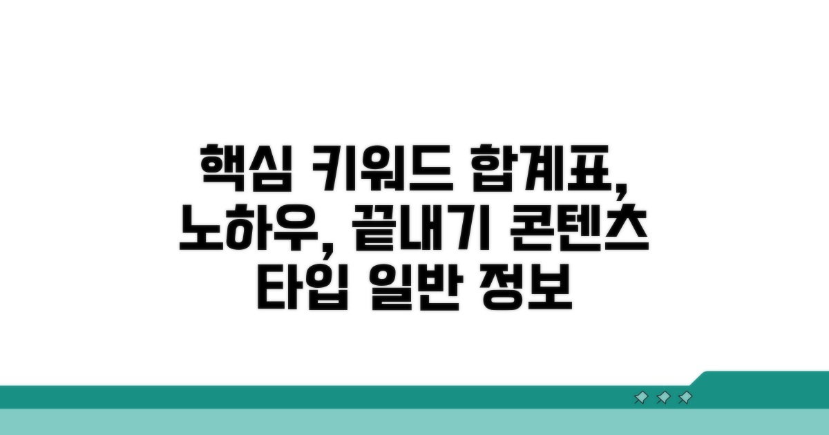합계표 작성, 끝내기 노하우