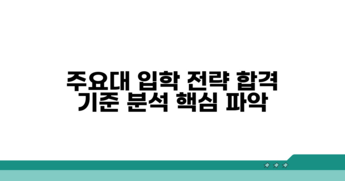 주요 대학 입학 기준 상세 분석