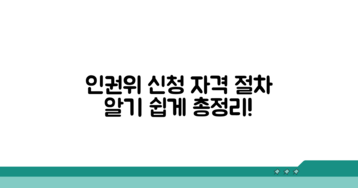 인권위 신청 자격과 절차 안내