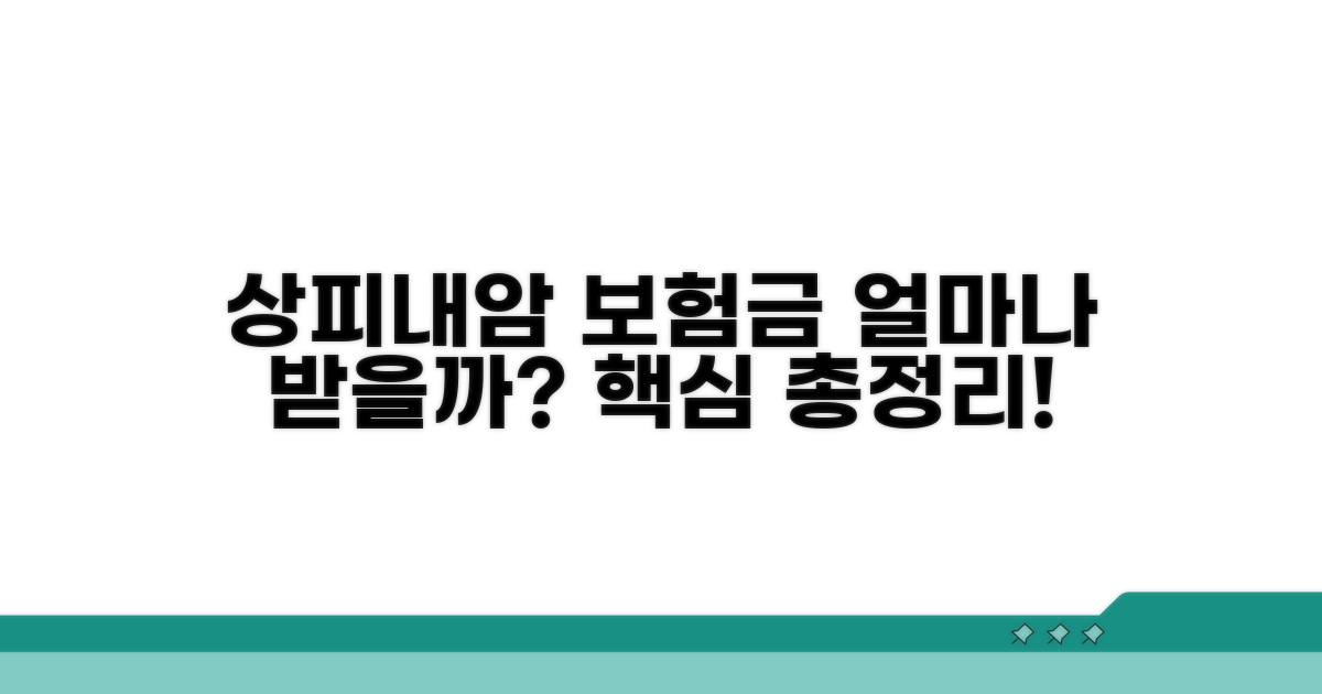 암보험 상피내암 보상금 얼마나 받을까?