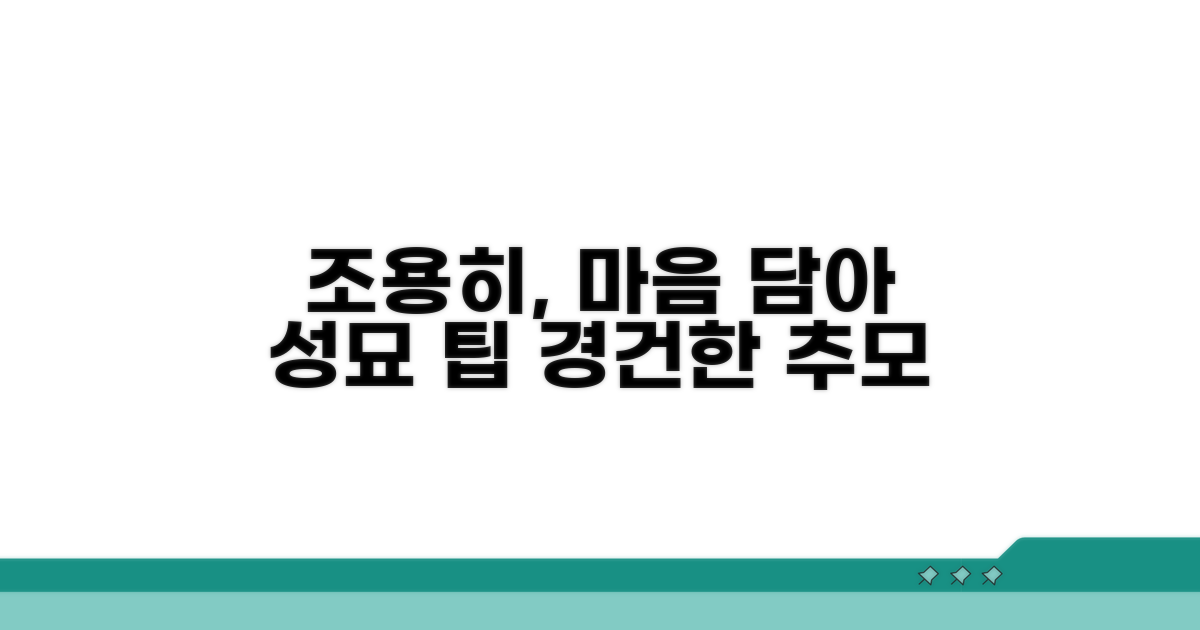 조용하고 경건하게, 마음 전하는 성묘 팁