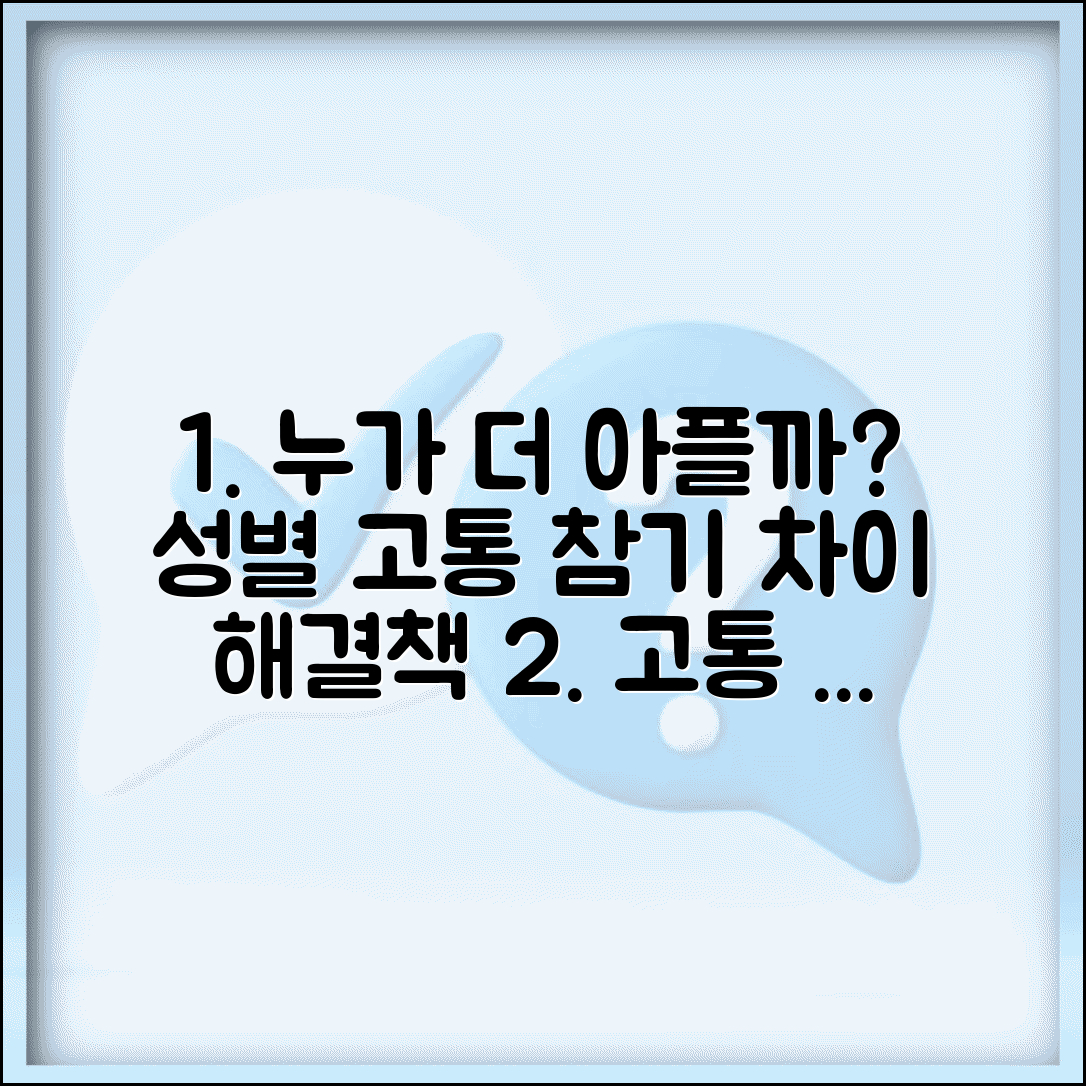 남자 여자 누가 더 아플까 | 성별 고통 참을성 차이 | 통증 인식 원인과 해결책