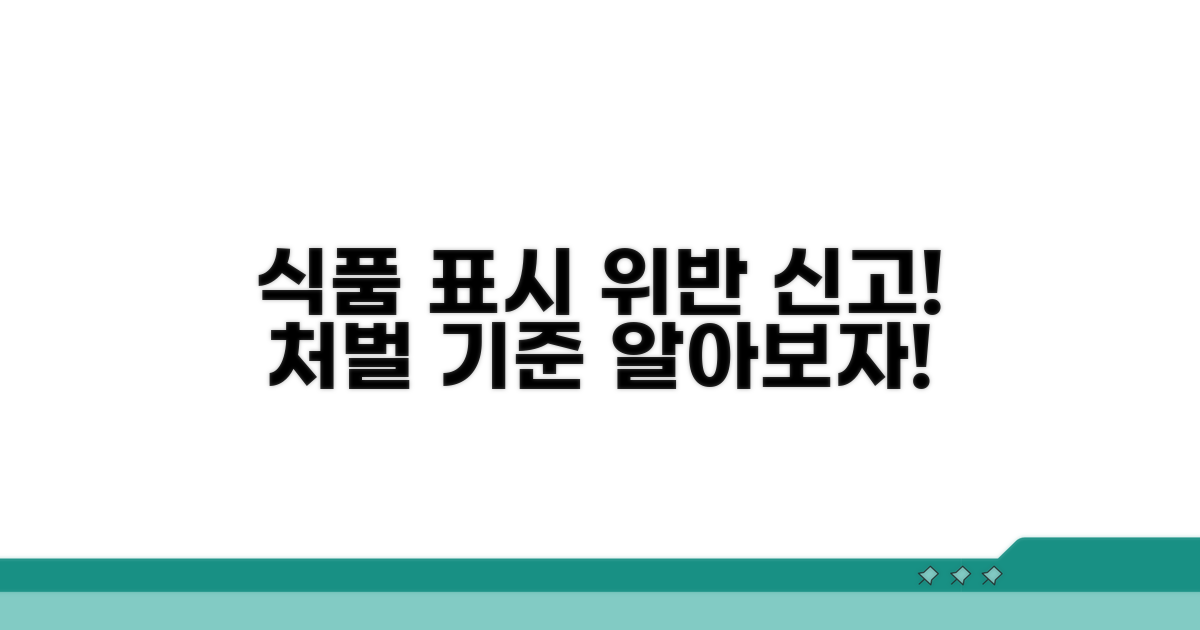 식품 표시 위반 신고 처벌 기준