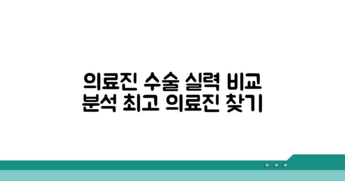 전문 의료진 수술 실력 비교 분석