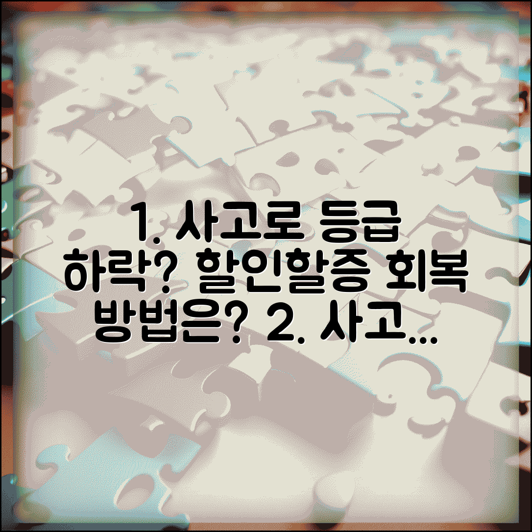 교통사고 보험 등급 하락 | 사고로 인한 할인할증 등급 변화와 회복 기간