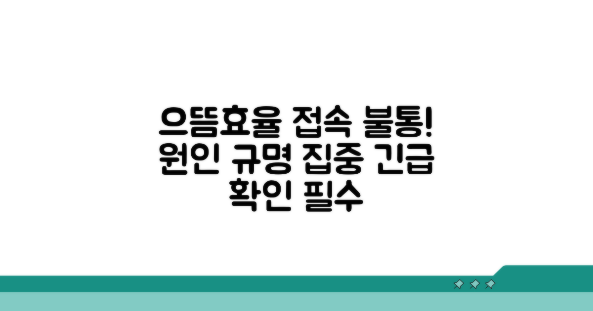 으뜸효율 접속 장애 원인 파악