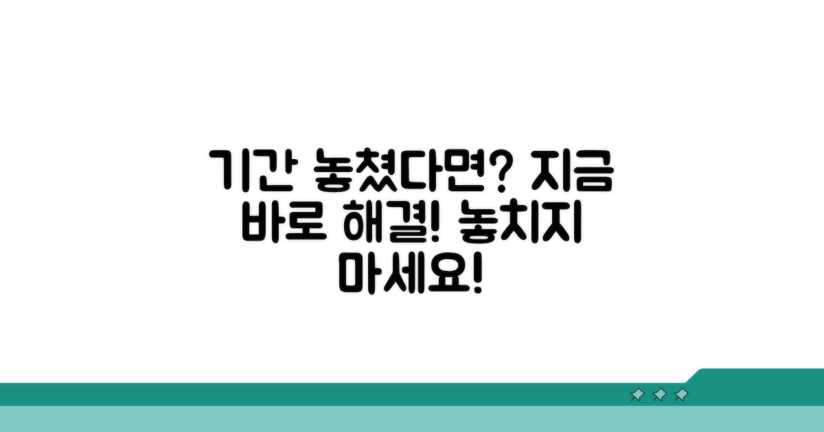 기간 놓쳤다면? 해결 방법은?