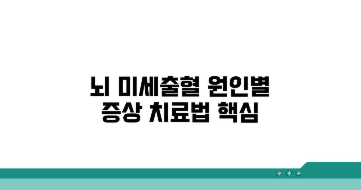 뇌 미세출혈, 원인별 증상과 치료법