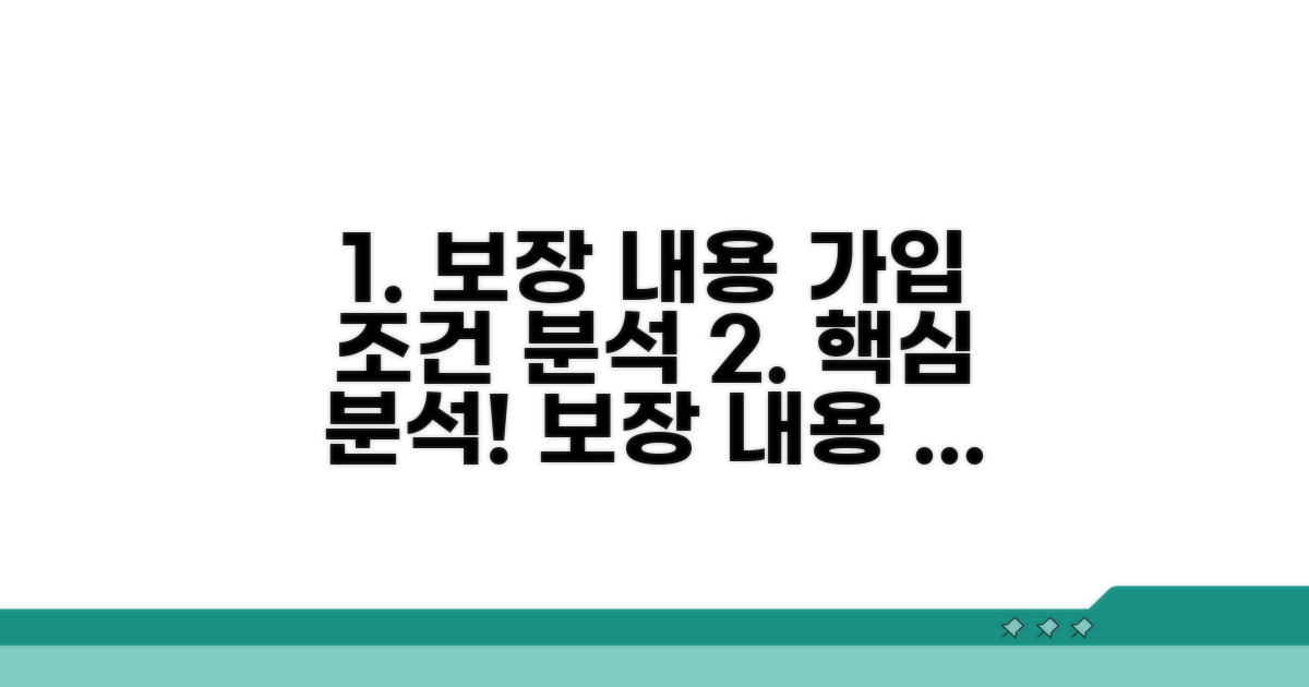 보장 내용과 가입 조건 분석