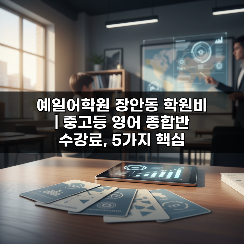 예일어학원 장안동 학원비 | 중고등 영어 종합반 수강료, 5가지 핵심 정보!