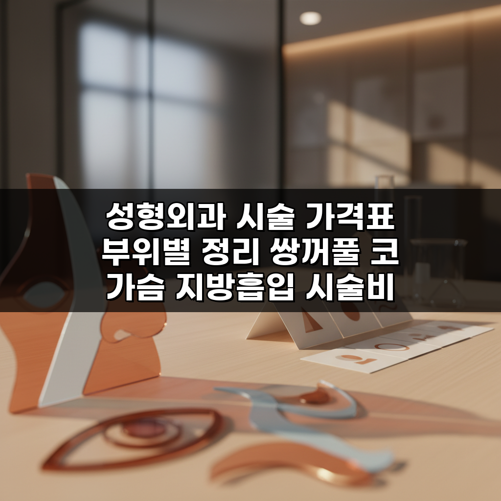 성형외과 시술 가격표 부위별 정리 쌍꺼풀 코 가슴 지방흡입 시술비 공개