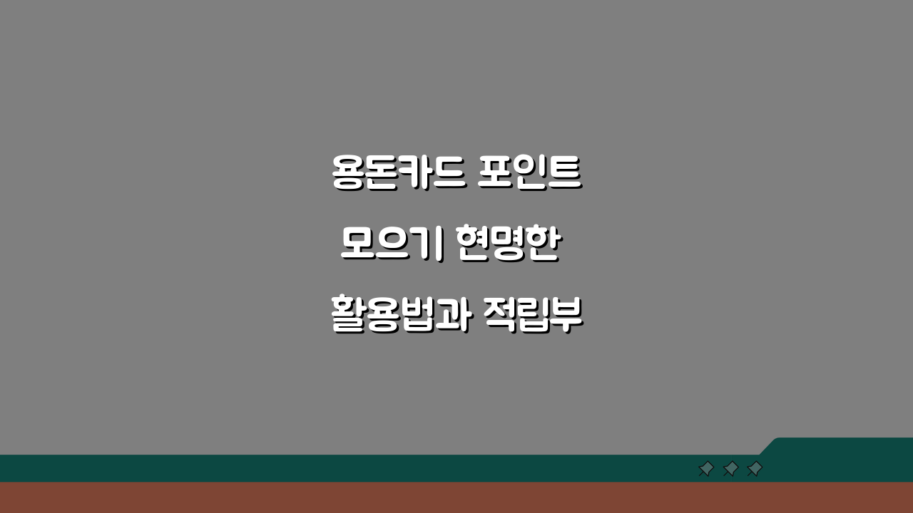 용돈카드 포인트모으기 현명한 활용법과 적립부터 전환까지