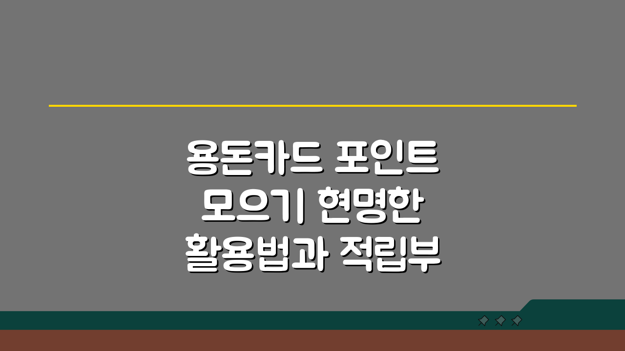 용돈카드 포인트모으기 현명한 활용법과 적립부터 전환까지