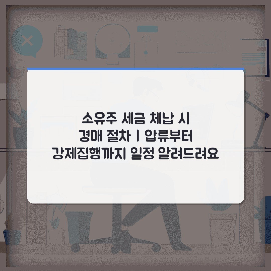 소유주 세금 체납 시 경매 절차 | 압류부터 강제집행까지 일정 알려드려요